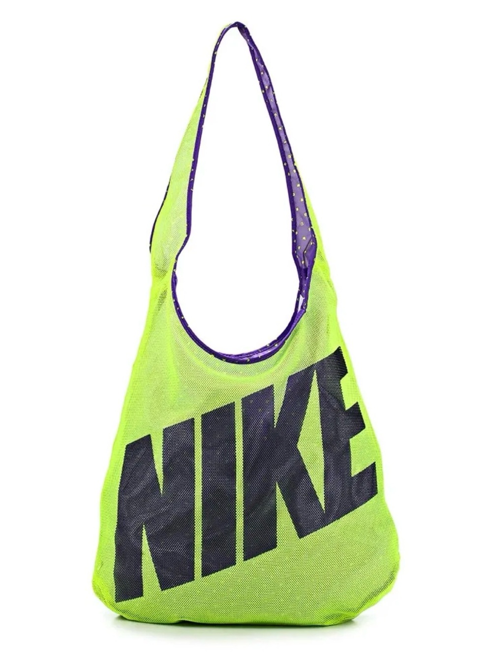 Nike Reversible Neon Yellow Floral Mesh Bag Tote Gym Travel Pool Beach Usa Vtg